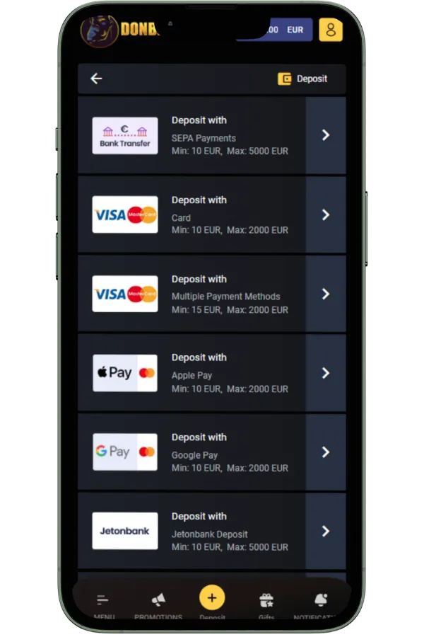 Make a Deposit (if required)