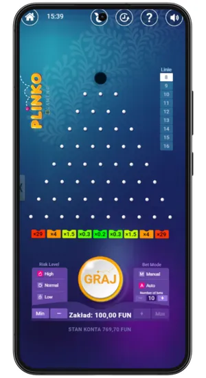 Plansza startowa Plinko