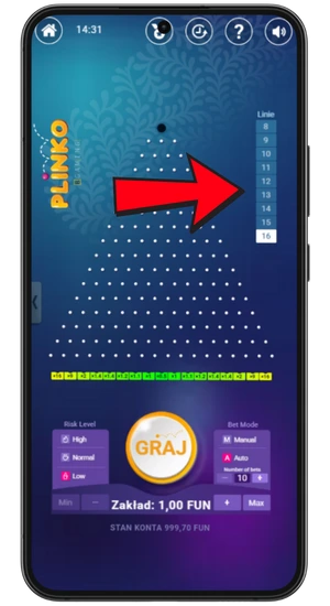 Ustaw liczbę rzędów