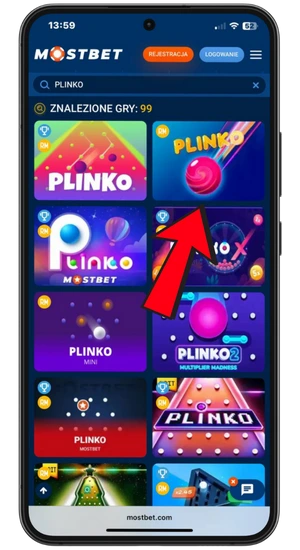 Znajdź Plinko w sekcji gier