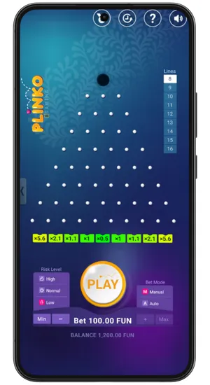 Plinko Bet Settings Panel