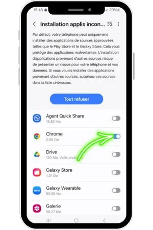 Installation from unknown sources plinko for france