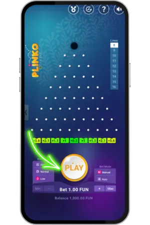 Go to the game, set the bet and difficulty