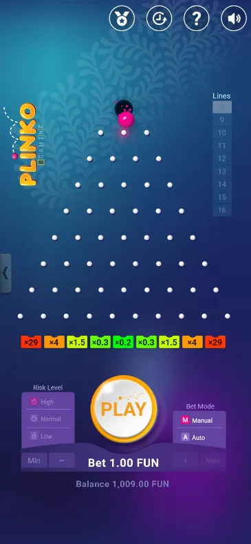 Plinko NZ online - Throwing the ball over the board
