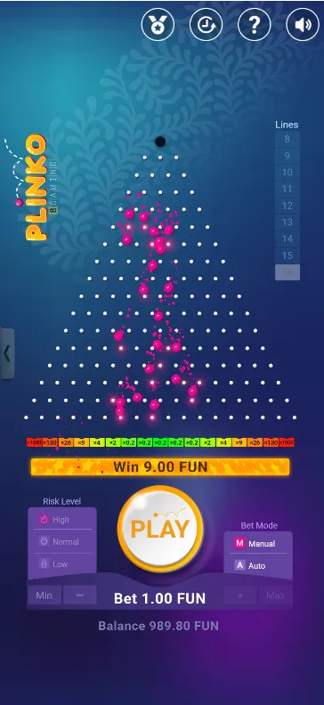 Fall into a multiplier of nine on eighteen lines